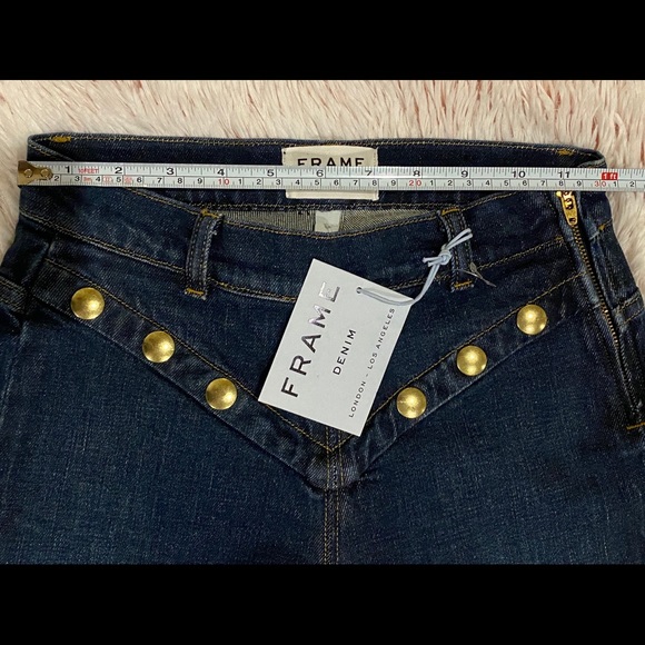 FRAME DENIM Le High Embellished Straight Jeans 23 - Picture 7 of 8